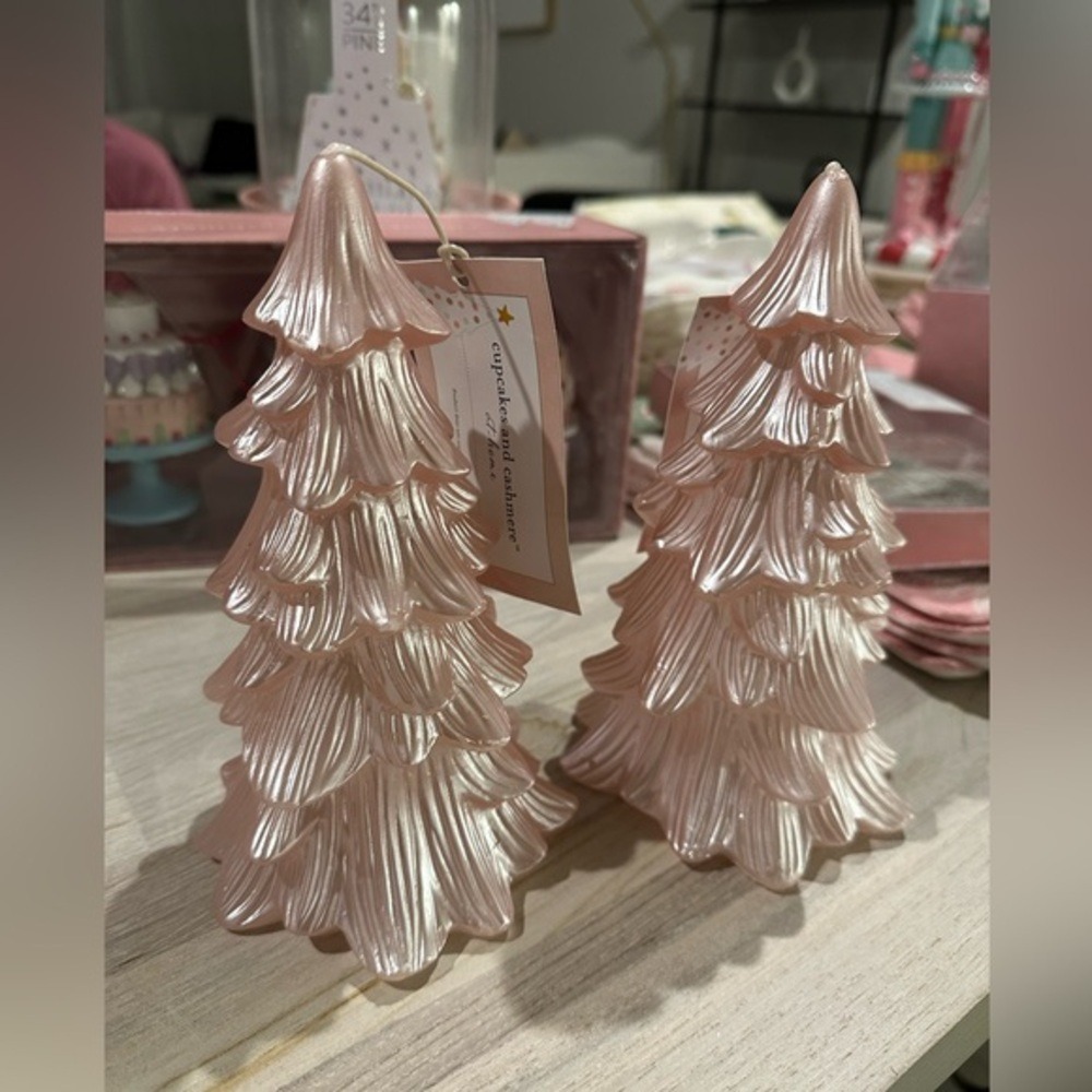 Cupcakes and Cashmere Pink Christmas Tree Candles - Picture 3 of 3